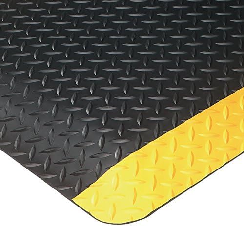 American Floor Mats Ultrasoft Diamond Plate - 15/16" Thickness - Yellow Safety Border (4' x 10')
