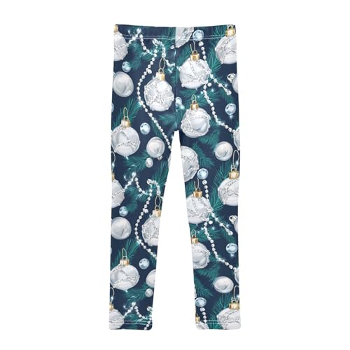 ZZKKO Girls Leggings Christmas Jewel with Snowballs Toddler Girls Clothes Leggings for Girls Toddler Girls Leggings 3-4T2
