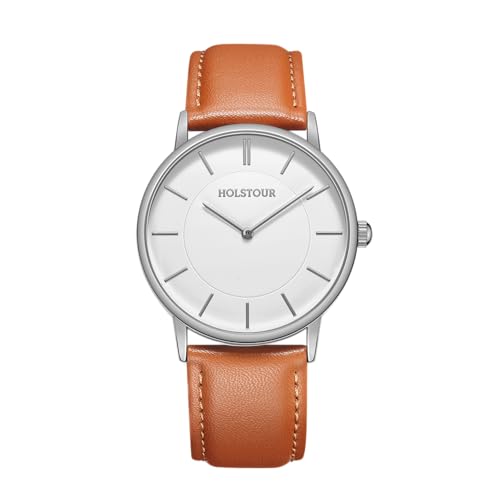 Image of HOLSTOUR Watches for Men Minimalist Fashion Business Wrist Watch Analog with Leather Strap