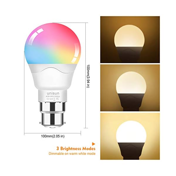 E14 Led Lampe 6W RGBW Äquivalent 40W, Farbwechsel Glühbirne Dimmbar, 2700K Schraubglühbirnen mit Fernbedienung… – Bild 4