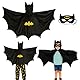 2 Stück Set Batman Kostüm Kinder, Fledermaus Kostüm Kinder mit Umhang und Augenmaske, für Karneval, Halloween und Rollenspiele, geeignet für Jungen und Mädchen von 3 bis 12 Jahren