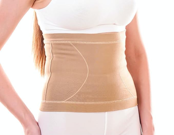 WROXTY Women Blended Tummy Reducer Abdomen Shapewear Tummy Tucker Abdominal Belt After Post Delivery Waist & Pelvis Pregnant Pregnancy Slimming Belt (M) Beige-image-14