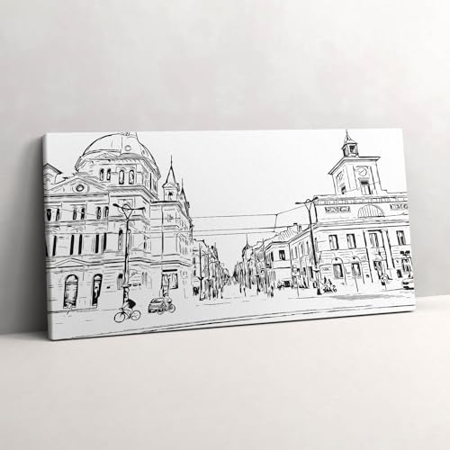 Illustration de la vieille ville de Poznań 140x70cm : habillez enfin vos grands murs vides