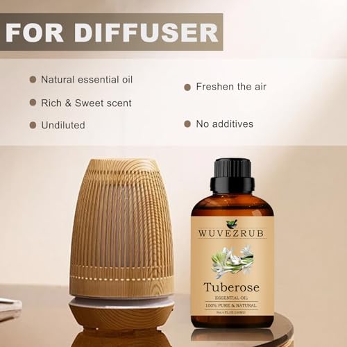 Tuberose Essential Oils 60ML, Organic 100% Pure and Natural Tuberose Essential Oil for Aromatherapy Diffuser - 2 Fl Oz/Tuberose - Image 4