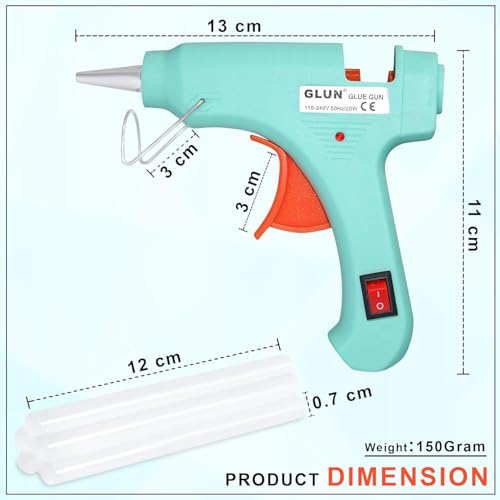 Image of DODUS Hot Glue Gun mini 20 watt with 5 Glue Sticks Transperent, On /Off Switch with Indicator (Multicolor)