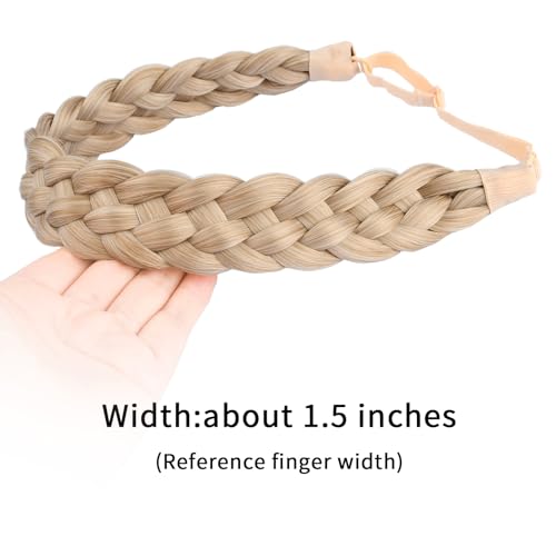 Gledola 5 Strands Synthetic Hair Braid Headband Hair Braided Headband for Women Girl (Honey Blonde) - Image 3