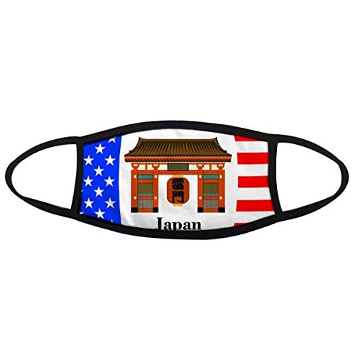 Masque de bouche traditionnel japonais chinois anti-poussière noir à rayures