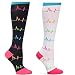 Nurse Mates 2 Pair Per Pack Compression Trouser Sock (EKG COMBO)