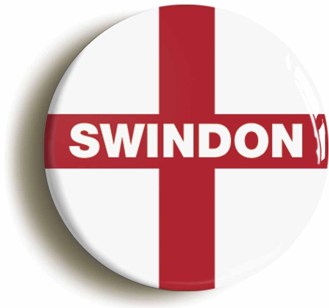 Swindon England Flag Fridge Magnet (Circular 2inch / 50mm Diameter)