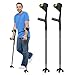 Forearm Crutches (One Pair) for Adults, Folding Forearm Crutches Adults Lightweight Height-Adjustable, Open Cuff, Aluminium with Rubber Ergonomic Handles