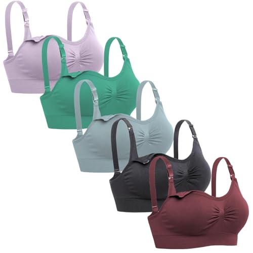 Image of Lataly Womens Seamless Nursing Bra Sleeping Maternity Bralette for Breastfeeding Pack of 3