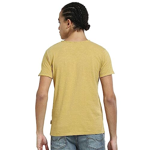Image of Jack & Jones Men's Cotton Solid Slim Fit T-Shirt