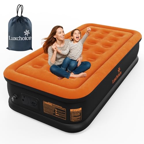 Luxchoice Twin Air Mattress with Built in Pump,16" Inflatable Mattress,