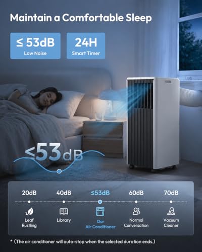 Image of 8,000 BTU Portable Air Conditioners, 4-in-1 Modes Up to 350 Sq.Ft., Portable AC Unit with Cool, Fan, Dehumidifier, Sleep, Remote Control, 24H Timer, Quiet Operation, for Bedroom, Office, Dorm Rooms