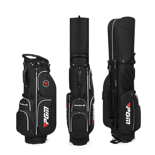 スタンド式軽量 Golf Bag セルフスタンド ゴルフ クラブケース ショルダー付き 5分割口枠 ゴルフバッグ 練習用 おしゃれ 大容量 多機能 キャディバッグ 低重心 安定感 防水 キャディーバッグ(Black)