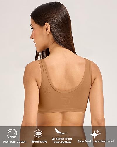 Image of URBAN ADVENTURE Cotton Full Coverage Everyday Beginner Bra for Women & Girls | Non-Wired, Non-Padded | Soft & Breathable Comfort