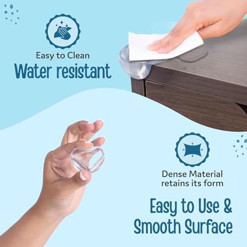 Image of Shivstor 3 PCS Baby Corner Protector Transparent Soft Silicone Edge Guards for Furniture Round Corner Guards for Table Desk Cabinet Pre-Taped 3M Adhesive Baby Proofing Safety Cushion (3 Piece)
