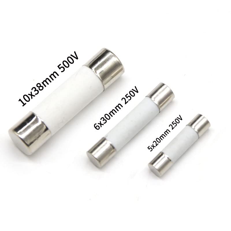 10 個の可融性 5 &times; 20 ミリメートル 6 &times; 30 ミリメートル 10 &times; 38 ミリメートル速断チューブヒューズ 250/