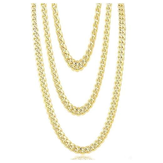 TK Gruppe Timo Klingler 1x Cadena de Acero Dorado Cadenas como Rapero gángster Fokuhila Accesorios 80s 90s Mardi Gras Carnival