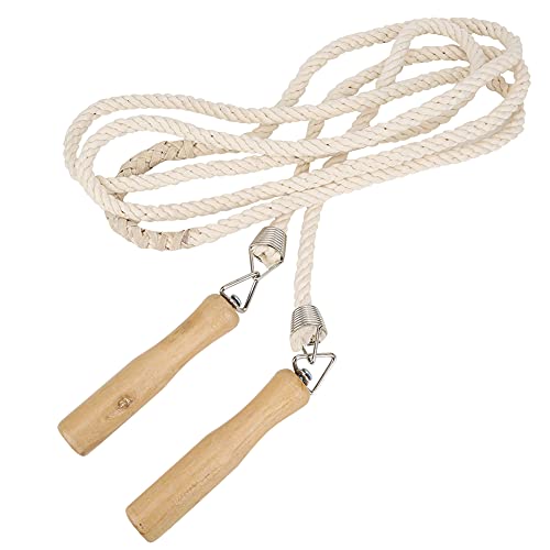 Collective Group Jumprope Cotton Linen Long Rope Hand Cranking Knitting Accessory for Group Dutch Wooden Handle Smooth Rotating Design