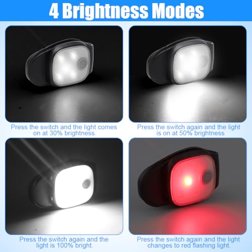 Yuragim LED Clip Lampe, 2 Stück Lauflicht LED Stirnlampe Wiederaufladbar Clip Lampe Wasserdicht Kopflampe Kleinstirnlampe Sicherheitslicht Laufzubehör für Joggen Klettern Läufer Angeln Camping Wandern