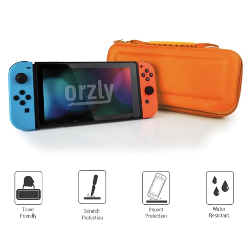 Image of Orzly Carry Case Compatible with Nintendo Switch, Orange (Case Only - Video Games & Console are NOT Included)
