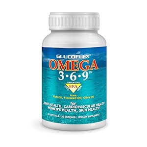vGlucoflex Omega 3-6-9, Omegas from EPA/DHA Fish Oil for Joint Health, 30 servings