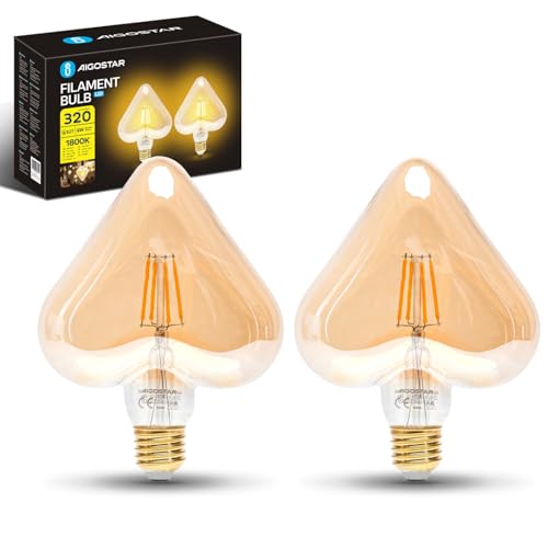 Aigostar - Bombilla LED E27 4W, Luz Cálida 1800K, 320 Lúmenes, De...