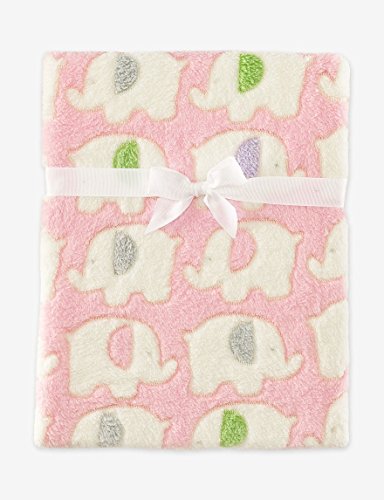 Baby Elephant Luxury Pram Blanket -Boy/Girl Options (75cm x 100cm) (Pink)