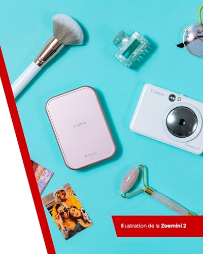 Canon Zoemini 2 Imprimante Photo Portable - Mini Imprimante Portable - Mini Imprimante Photo - Compacte et sans Fil - Bluetooth 5.0 et Charge Rapide Type-C - Imprimante de Voyage, Perle Blanche