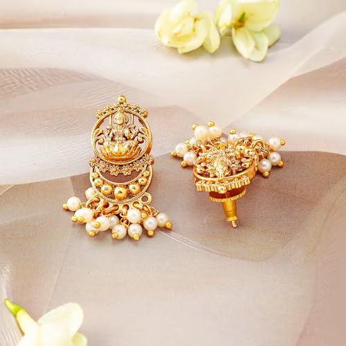 Image of Rubans Gold Plated Temple Necklace Set Traditional Statement Jewellery Gift for Women & Girls