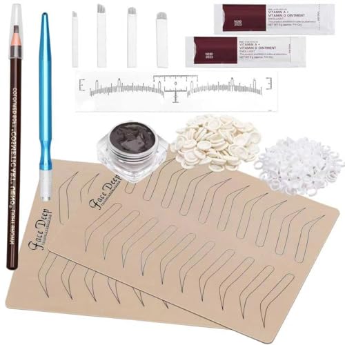 Kit de sourcils pour entraînement avec règle de mesure et lames
