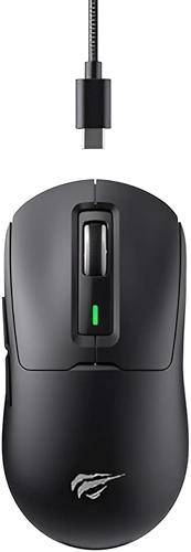 Mouse Gamer Havit MS969SE Black, Tri-Mode, Bluetooth 5.1, Sem Fio 2.4GHz, Cabo USB, 6 Botões, Design Leve, Chip Nível Gamer, Até 8000 DPI, Preto
