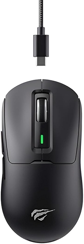 Mouse Gamer Havit MS969SE Black, Tri-Mode, Bluetooth 5.1, Sem Fio 2.4GHz, Cabo USB, 6 Botões, Design Leve, Chip Nível Gamer, Até 8000 DPI, Preto