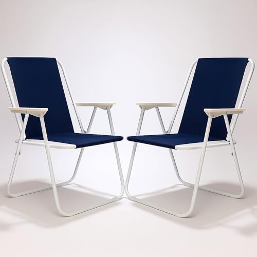 SPRINGOS Lot de 2 chaises de camping pliantes avec accoudoirs