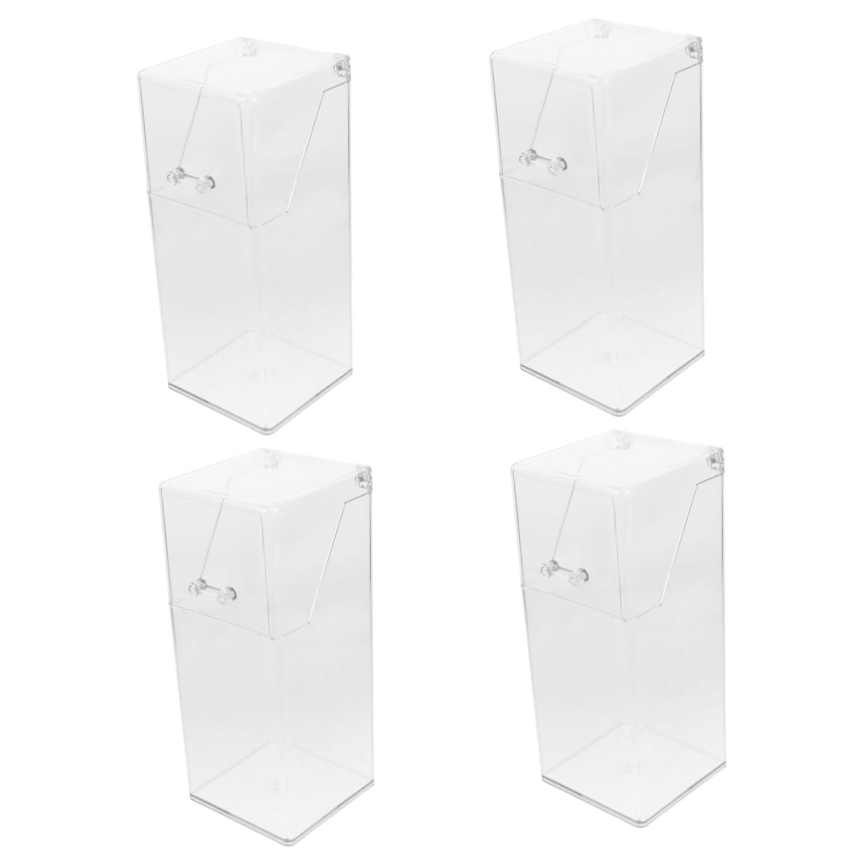 ULTECHNOVO 4pezzi Dispenser Per Guanti e Maschere Trasparente Da Montare Muro Contenitore Versatile Con Coperchio Protettivo Per Laboratori e Ambienti Professionali