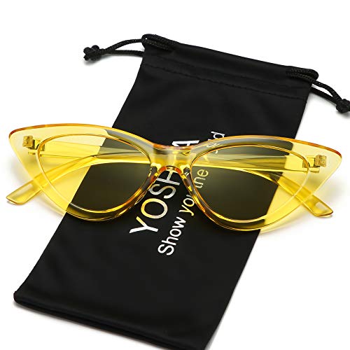 Image of Retro Vintage Narrow Cat Eye Sunglasses for Women Clout Goggles Plastic Frame