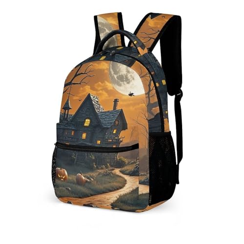 Spooky Halloween Backpack for Men Women, Durable Small Backpack Casual Lightweight Daypack for Travel Bag4
