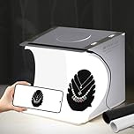PULUZ Mini Light Box, 9" Photography Table Top Light Box 20 LED Portable Photo Studio Shooting Tent with 2 Kinds Color Backdrops for Small Size Products