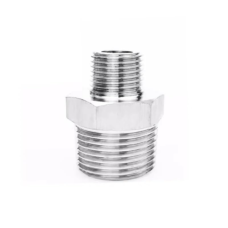 1/8" 1/4" 3/8" 1/2" 3/4" 1" BSPT BSPP NPT Male 304 Stainless Steel Hex Nipple High Pressure Pipe Fitting Coupling Joint(BSPT1)