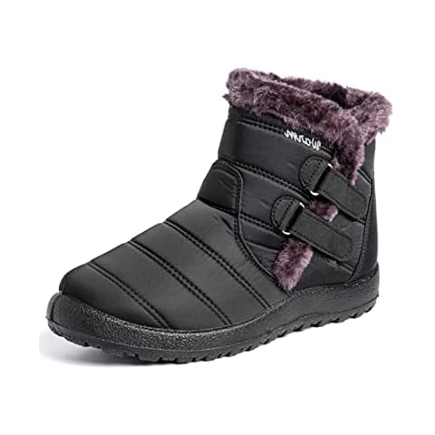 Rimhold Snow Boots Fleece Mens Winter Boot Fluffy Womens Thermal Booties Fur Lined Ankle Boots Soft Warm Unisex Hiking Booties Cover