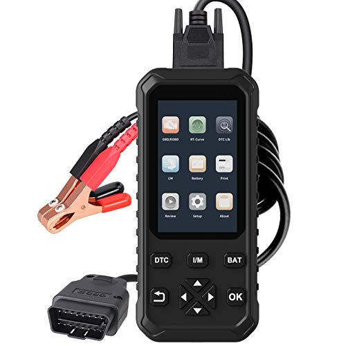 Kozart OBD2 Scanner with 12V Battery Tester, 2-in-1 Car Diagnostic Tool, Live Data, O2 Sensor, Emission Readiness Status with OBDII Protocol