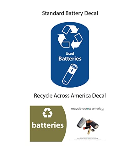 Glasdon C-Thru 10Q Battery Recycling Tube (Blue) – Small Battery Recycling Bin – Compact 10Q Transparent Battery Collection Tube – Standard/Recycle Across America Decals (Standard Battery Decal) #TOP5