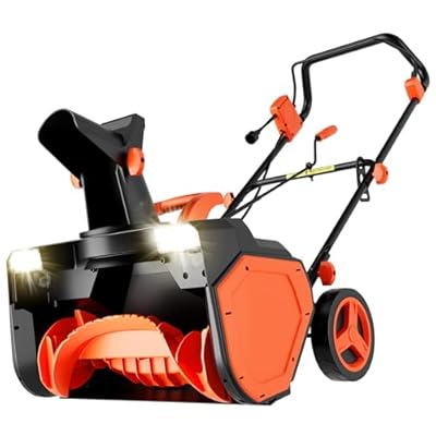 VOLTASK 23-Inch Electric Corded Snow Blower with Dual LED Light, 180-degree Adjustable Chute Walk-Behind Snow Blower with 25ft Throwing Distance, 15 Amp/3500RPM Motor Electric Snow Blowers