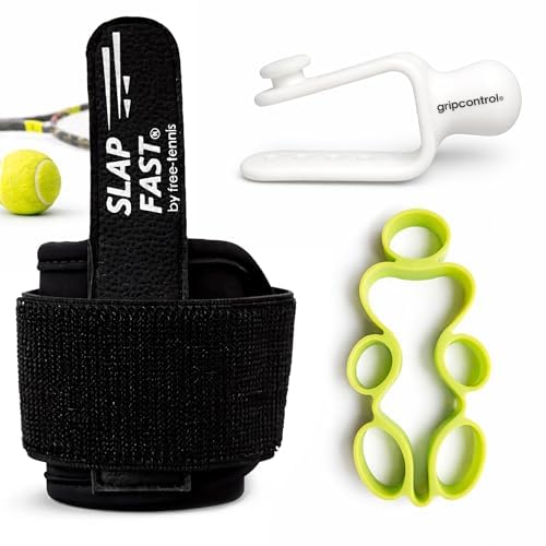 Pack Outils 1 (fingertoss,gripcontrol,Slap Fast) Équipement d'Entraînement de Tennis pour Adulte Adolescent Joueur Débutant | Accessoires d’Auto-entraînement au Tennis |Tennis Trainer
