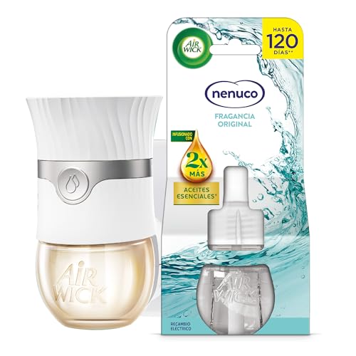 Air Wick Ambientador Eléctrico, Aparato difusor inteligente con tecnología Anti-Fading y Recambio con aroma a Nenuco, infusionado con 2 veces más aceites esenciales