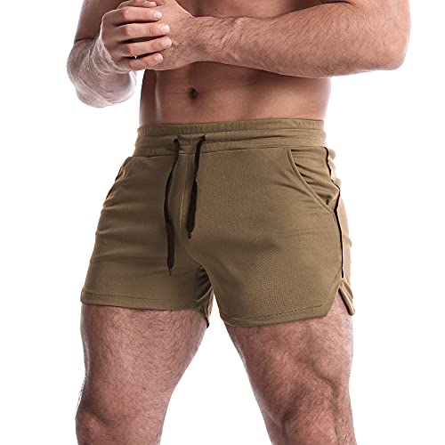 Everworth Men's 5 Inch Inseam Workout Shorts Athletic Gym Shorts Bodybuilding Short Shorts Casual Running Shorts Brown Us S #TOP25