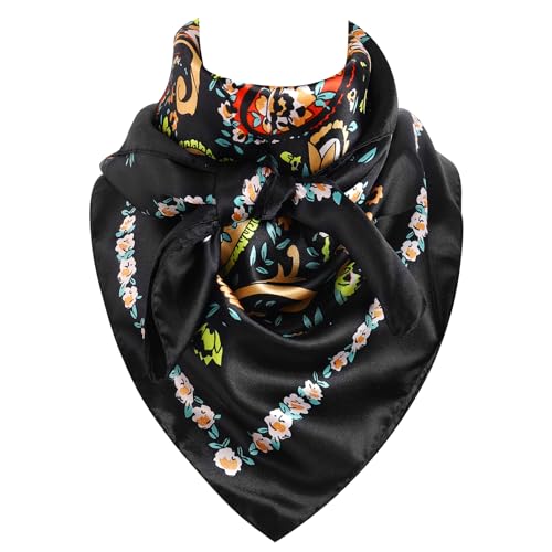 GERINLY Women Wild Rag 35 Inch, Silk Feel Western Scarves, Fashion Cowgirl Neckerchief