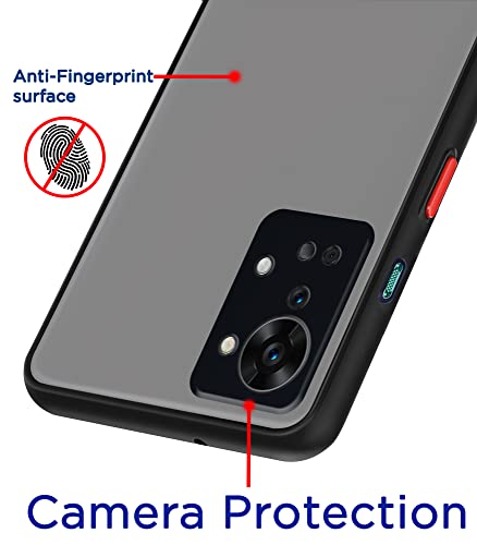 Image of Pikkme Oneplus Nord 2T 5G Back Cover | Hybrid Smoked Back | Full Camera Protection | Raised Edges | Super Soft-Touch | Bumper Case for Oneplus Nord 2T 5G (Black)