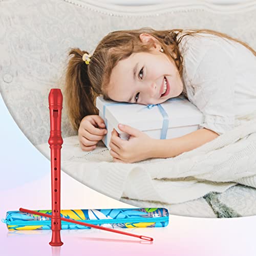 Descant Soprano Recorder Music Recorder Instrument For Kids Flute Kids Recorder With Cleaning Rod + Case Bag (Red) #TOP5